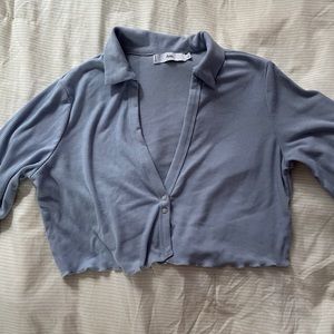 Collard long sleeve Crop Top